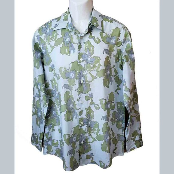 Calvin Klein MODERN FIT Shirt Cotton Floral Men's Size Small - Picture 1 of 1